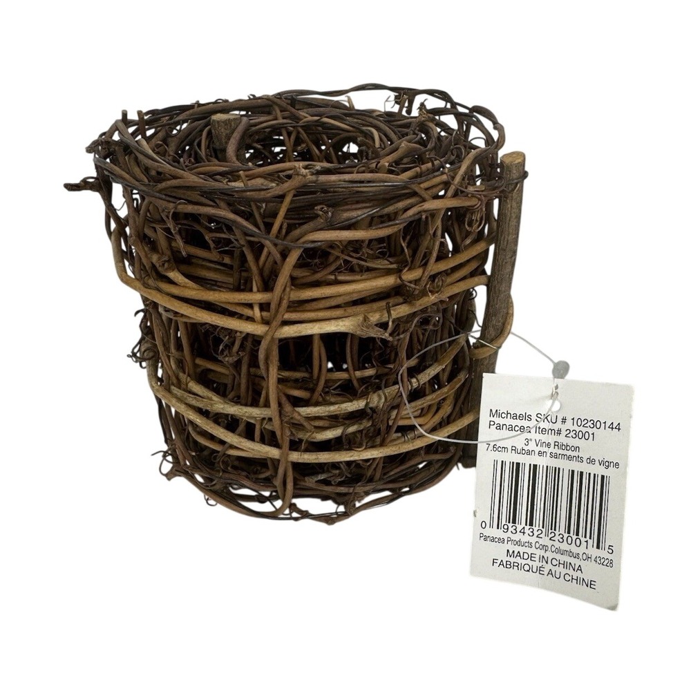 Panacea 3" Vine Ribbon Natural Grapevine Roll Michaels Rustic‎ Craft Decor New